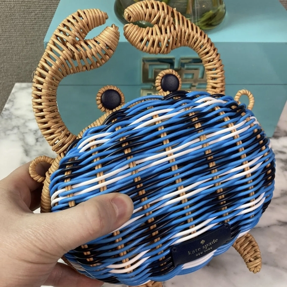 NWT KATE SPADE NOVELTY PINCH ME WICKER CROSSBODY BAG - Picture 2 of 6